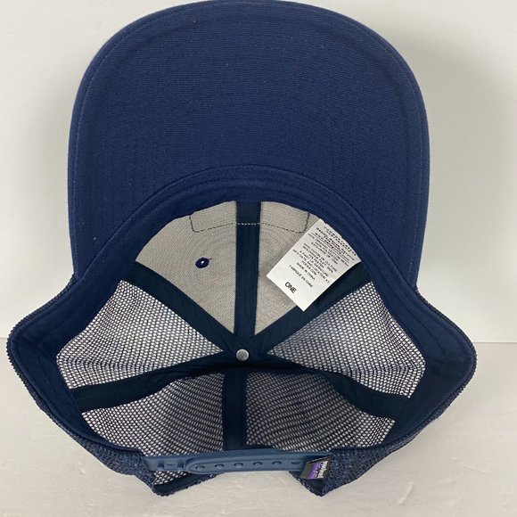 Patagonia Snapback Hat Cap Patch Mesh Organic Cotton Blue - Picture 7 of 8